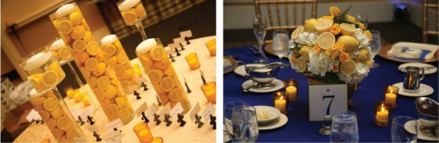 Sapphire & Lemon, Fleur de Lis, Table Number