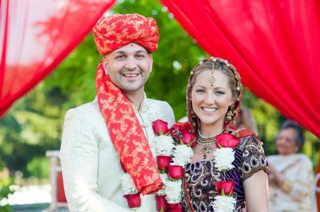 Matt Wood Photography, Tower Hill Botanic Garden, Dogwood Blossom Stationary, Indian Ceremony Couple Shot