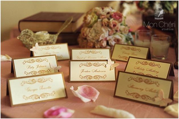 Mon Cheri, Royal Crest Room, Dogwood Blossom, place cards