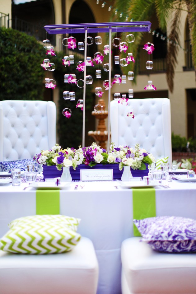 Dogwood Blossom Stationery, Wings of Glory, Mission Inn Resort, centerpiece, modern chandelier