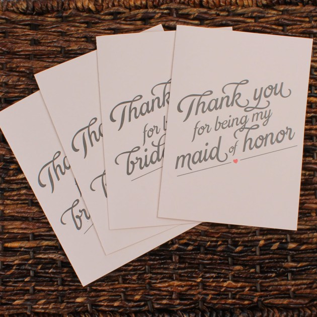 Thank you for being my bridesmaid