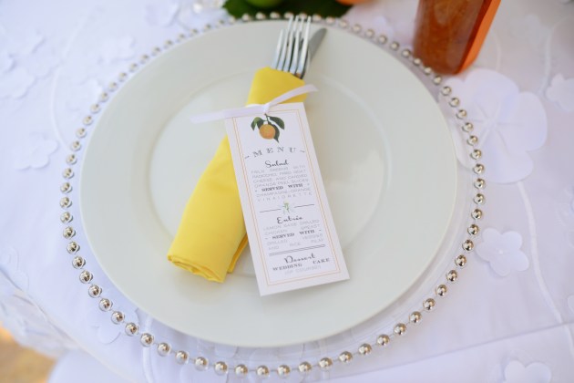 Custom wedding menus by Dogwood Blossom Stationery
