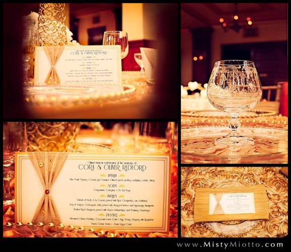 Custom wedding menus by Dogwood Blossom Stationery