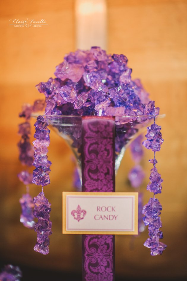 Gold and Radiant Orchid Candy Buffet Sign by Dogwood Blossom Stationery