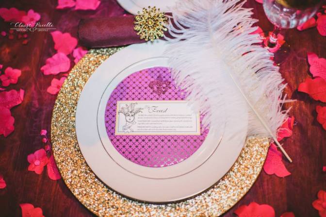 Radiant Orchid Wedding Menu by Dogwood Blossom Stationery