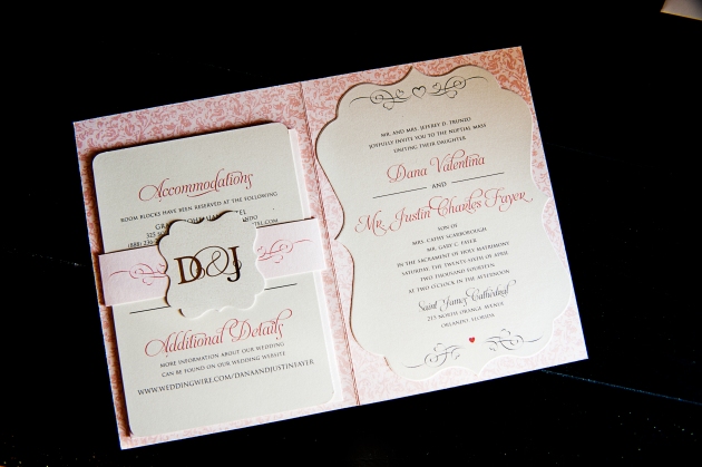 Scott Craig Photography, Dogwood Blossom Stationery, Orlando weddings, wedding invitation interior