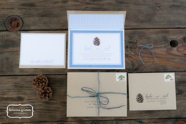 Bumby Photography, Dogwood Blossom Stationery, Wekiwa State Park, winter invitation suite