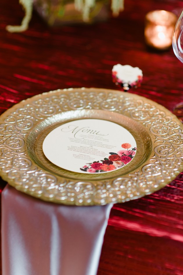 Errol Colon Photography, Dogwood Blossom Stationery, Orlando weddings, round menu