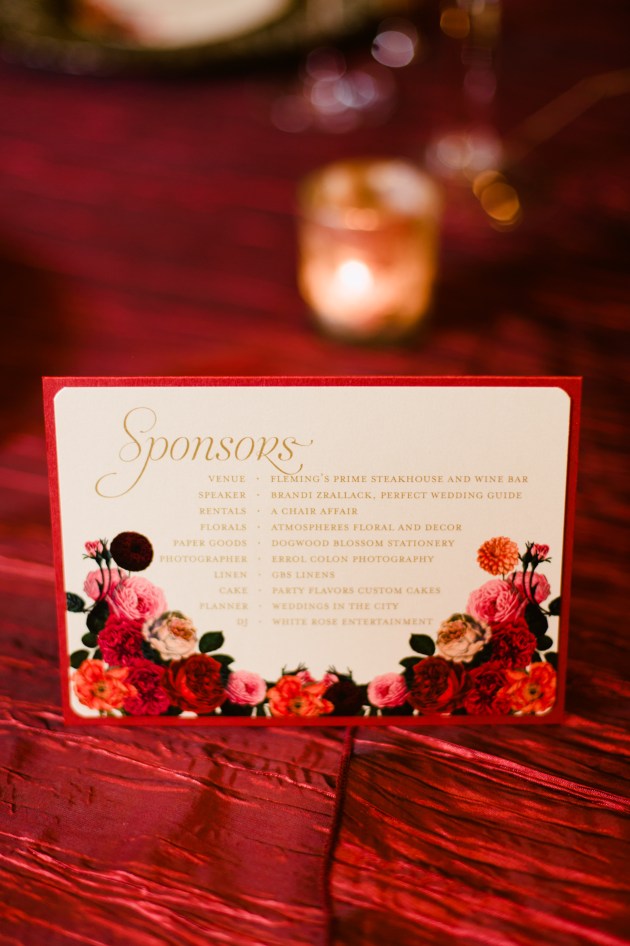 Errol Colon Photography, Dogwood Blossom Stationery, Orlando weddings, sponsor card