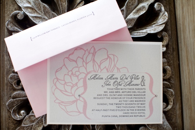 Sara Kauss Photography, Dogwood Blossom Stationery, Orlando weddings, invite with envelope