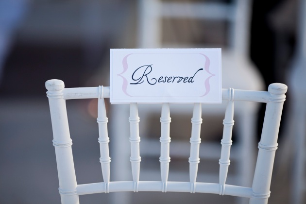 Sara Kauss Photography, Dogwood Blossom Stationery, Orlando weddings, reserved sign