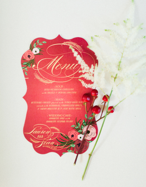 Andi Mans Photography, Dogwood Blossom Stationery, Orlando weddings, menu