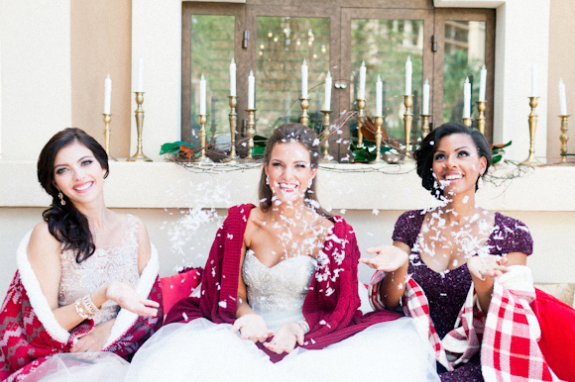 Andi Mans Photography, Dogwood Blossom Stationery, Orlando weddings, snow and blankets