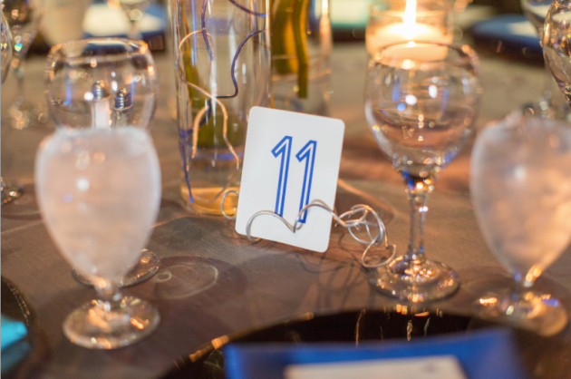 Thompson Photography Group, Orlando Science Center, Dogwood Blossom Stationery, Orlando weddings, blue wedding, table number