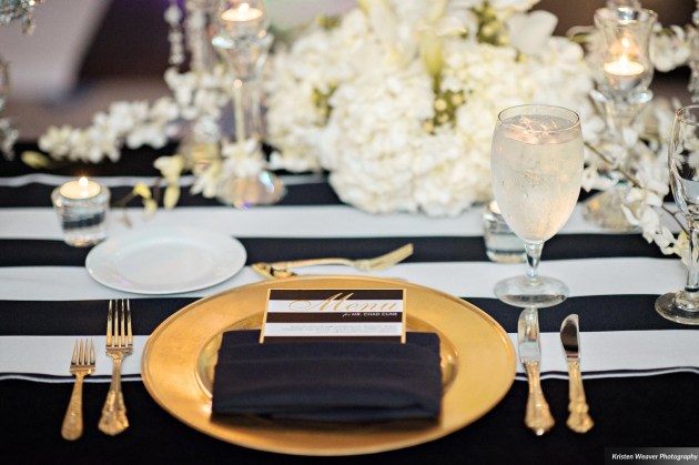 Dogwood Blossom, Kristen Weaver, Bride and Groom, Black White and Gold Menus, Modern Wedding. jpg