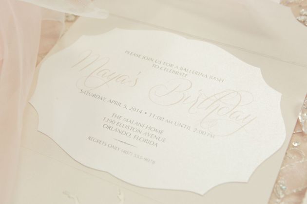 Custom Invitations, Personalized Stationery, Ballerina Birthday Inspiration, Bumby Photography, Dogwood Blossom Stationery Event