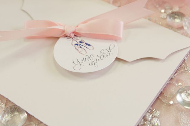 Custom Invitations, Pink Tulle, Ballerina Birthday Inspiration, Bumby Photography, Dogwood Blossom Stationery Event