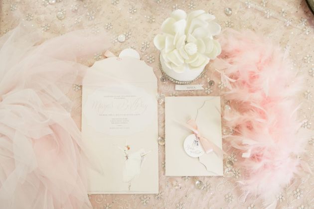 Custom Invitations, Pink Tulle, Two Sweets Bake Shop, Ballerina Birthday Inspiration, Bumby Photography, Dogwood Blossom Stationery Event