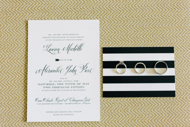 RSVP, Invitations, Black and Gold Wedding, The Hons Photography, Omni Orlando Resort at ChampionsGate, Dogwood Blossom Stationery Event