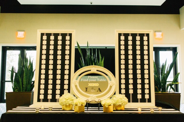 Seating Chart, Black and Gold Wedding, Mirror Sign, The Hons Photography, Omni Orlando Resort at ChampionsGate, Dogwood Blossom Stationery Event