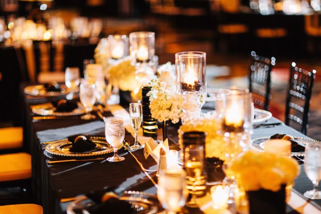 White Floral, Black and White Linens, Black and Gold Wedding, The Hons Photography, Omni Orlando Resort at ChampionsGate, Dogwood Blossom Stationery Event