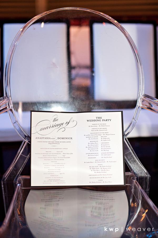 Wedding program - black and white wedding